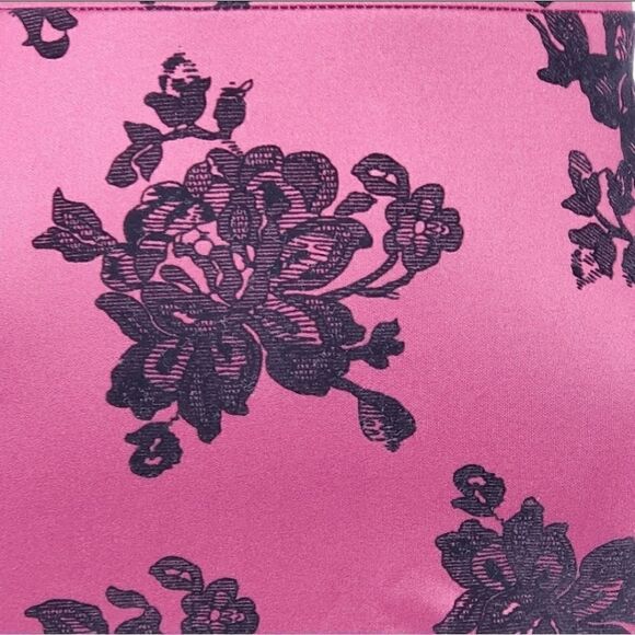 Velvet Print Mini Dress Burgundy Black Zip Up Back By CHOCOLATE USA - Picture 5 of 6